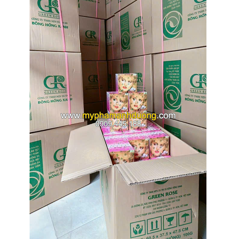 Kem xù đại Bông Hồng Xanh 100g