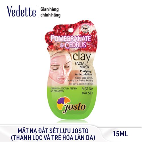Mặt nạ đất sét Josto Lựu (Pomegrante & Cedrus) 15ml