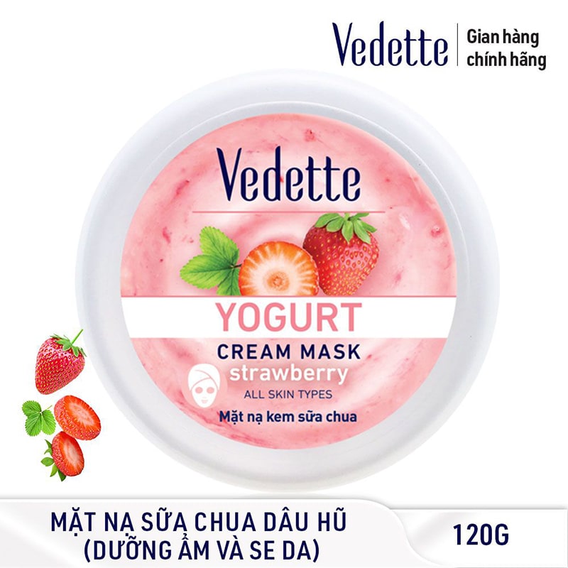 Mặt nạ sữa chua Dâu tây Vedette 120ml